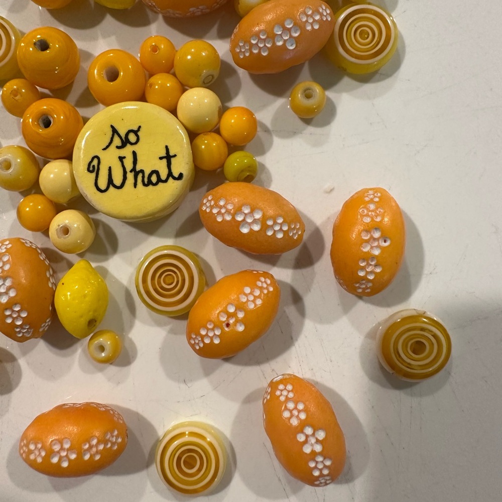 Orange and Yellow Bead lot for jewelry making - Picture 6 of 10